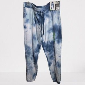 Steve Madden French Terry Blue Tie Dye Large Joggers